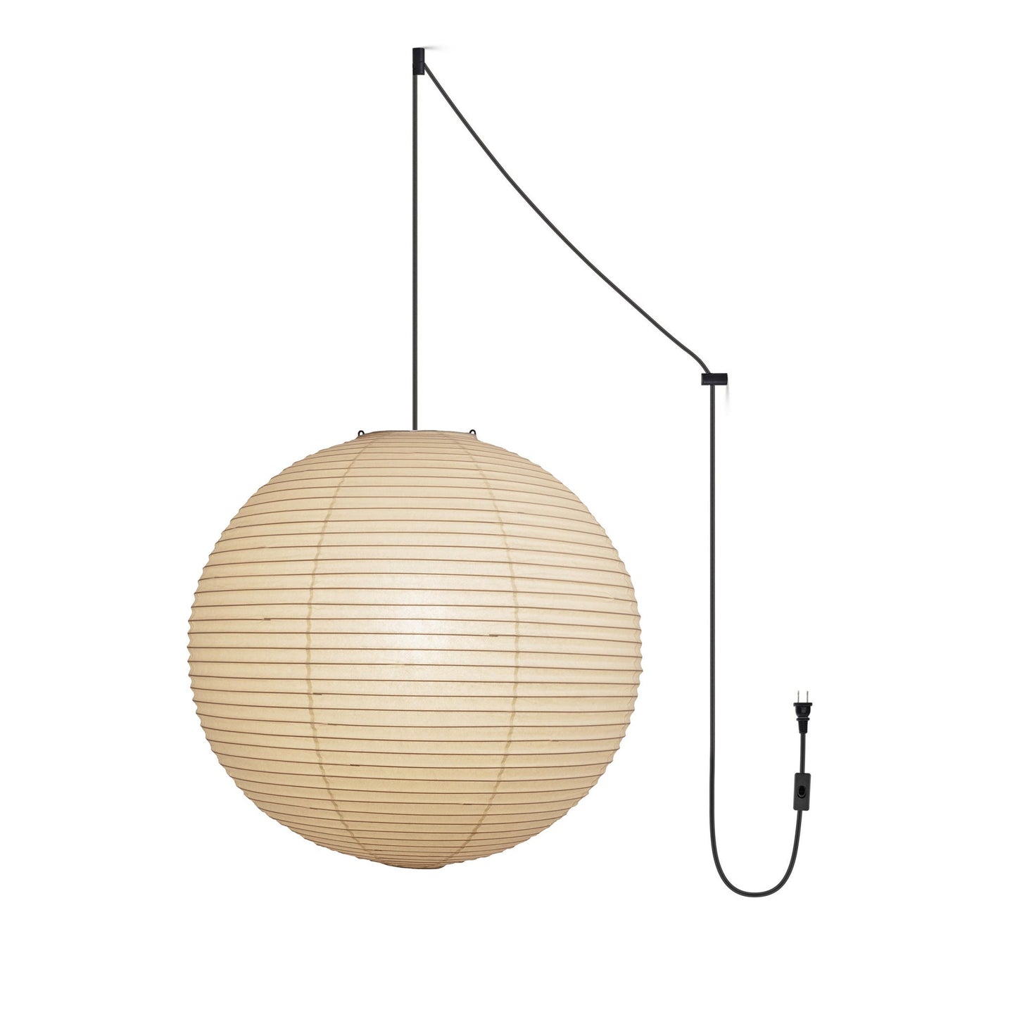 Akari A Pendant Swag Light (black plug wire)