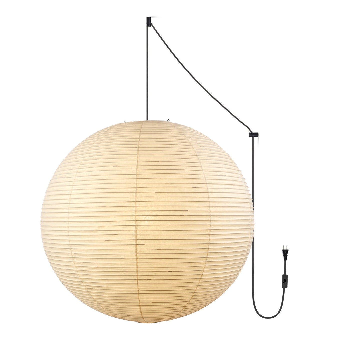 Akari A Pendant Swag Light (black plug wire)