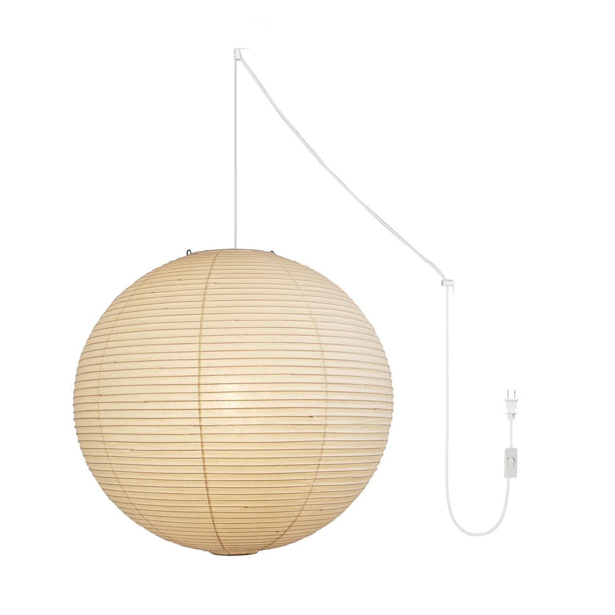 Akari A Round Swag Light (white plug wire)