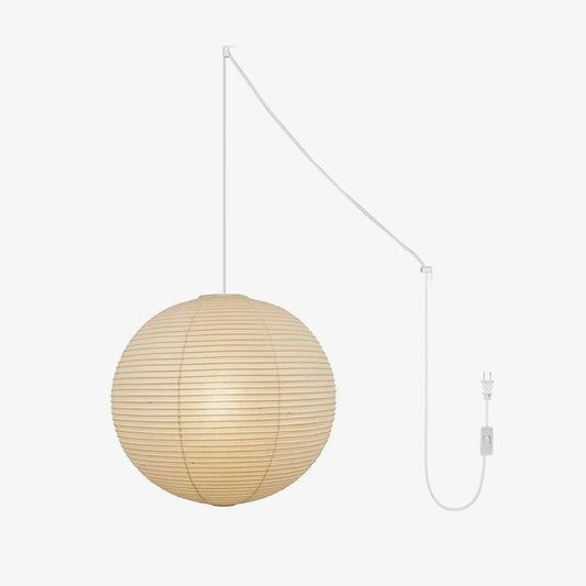 Akari A Round Swag Light (white plug wire)