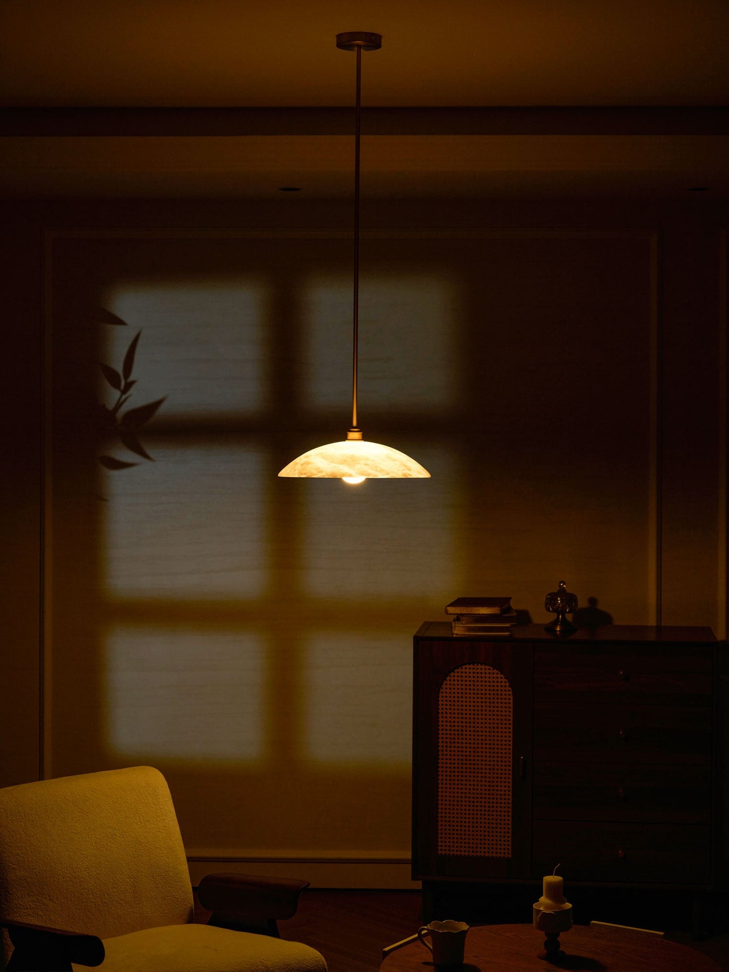 Alabaster Dome Pendant Lamp