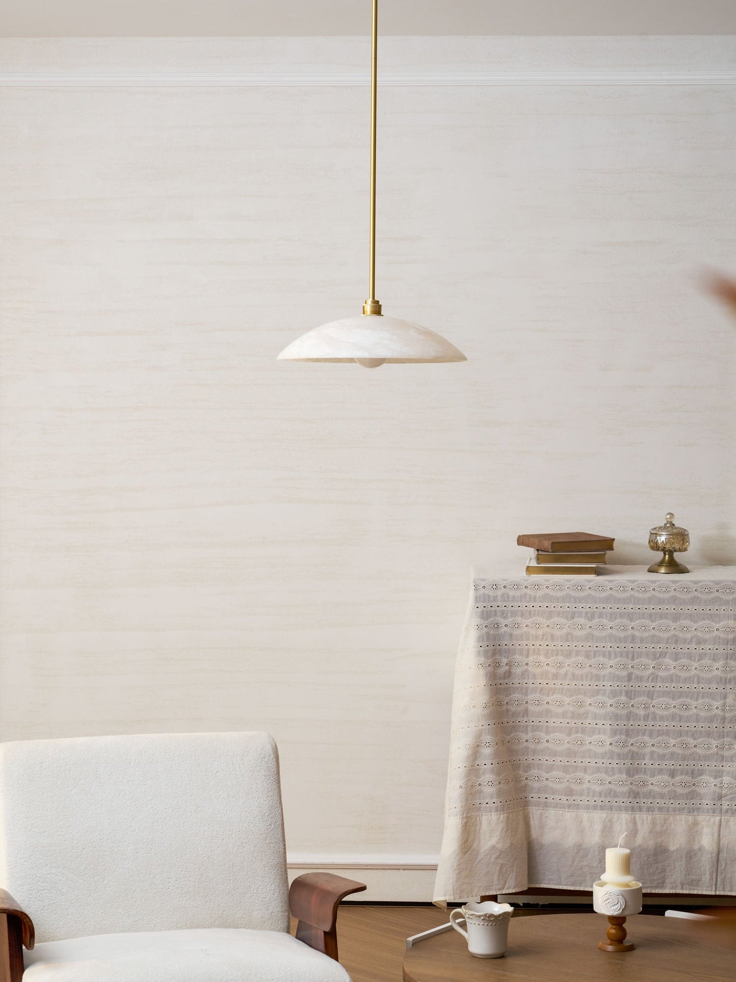 Alabaster Dome Pendant Lamp