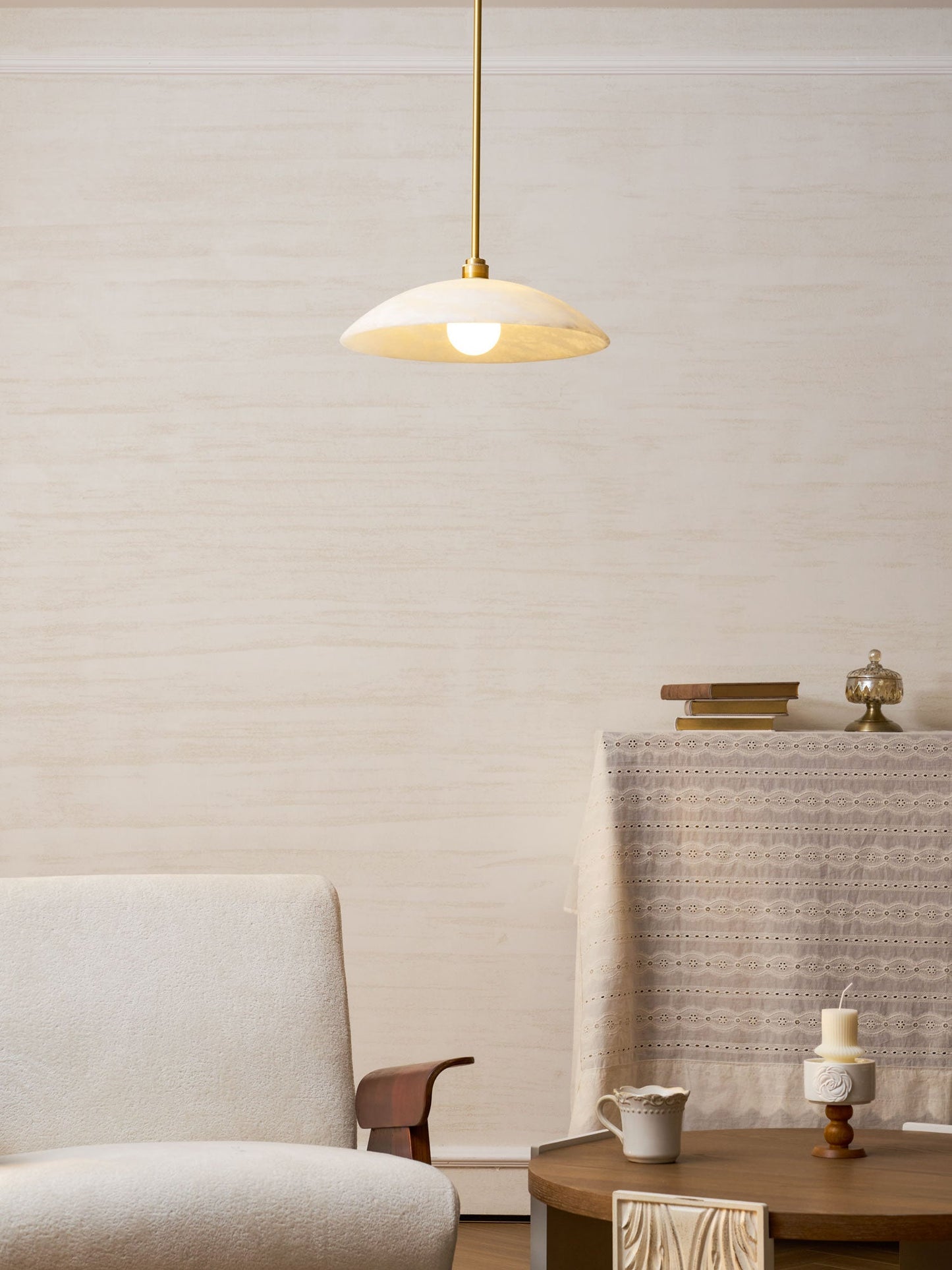 Alabaster Dome Pendant Lamp