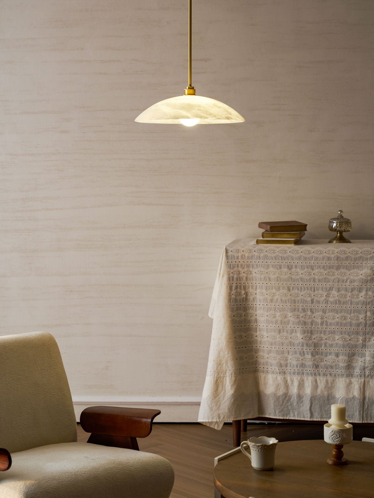 Alabaster Dome Pendant Lamp