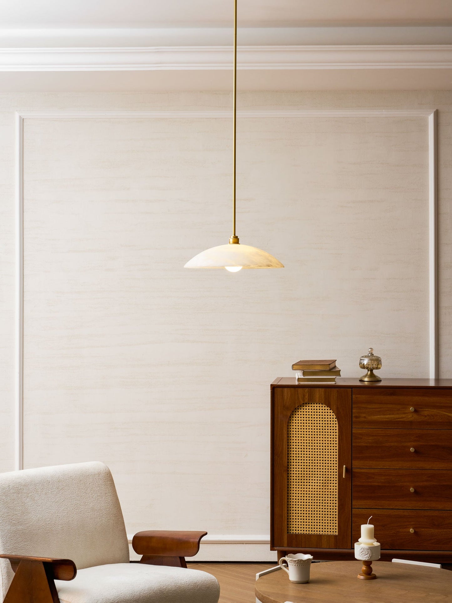 Alabaster Dome Pendant Lamp