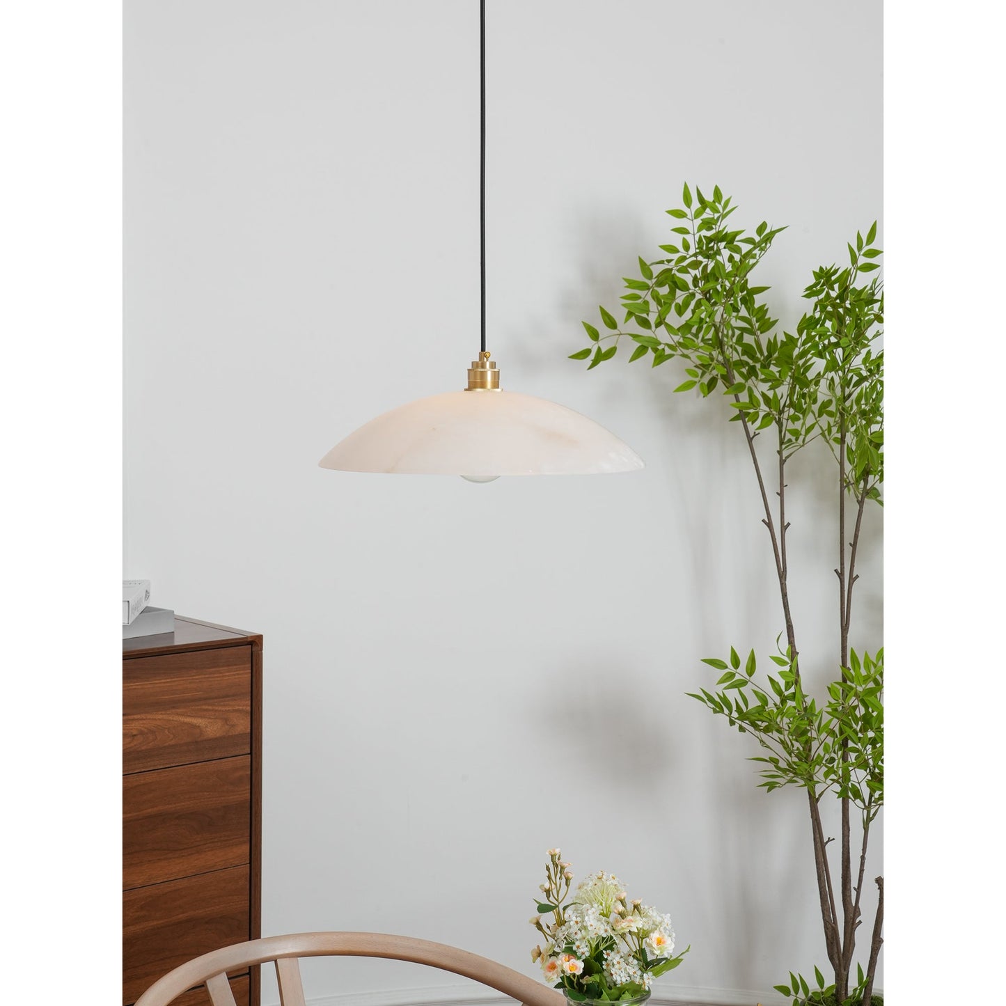 Alabaster Dome Pendant Lamp
