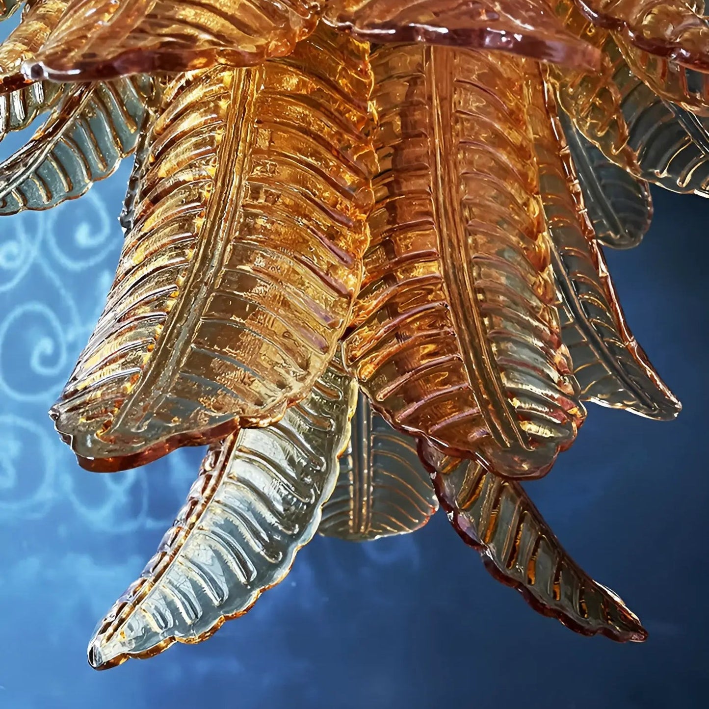 Amber Leaf Cascade Chandelier