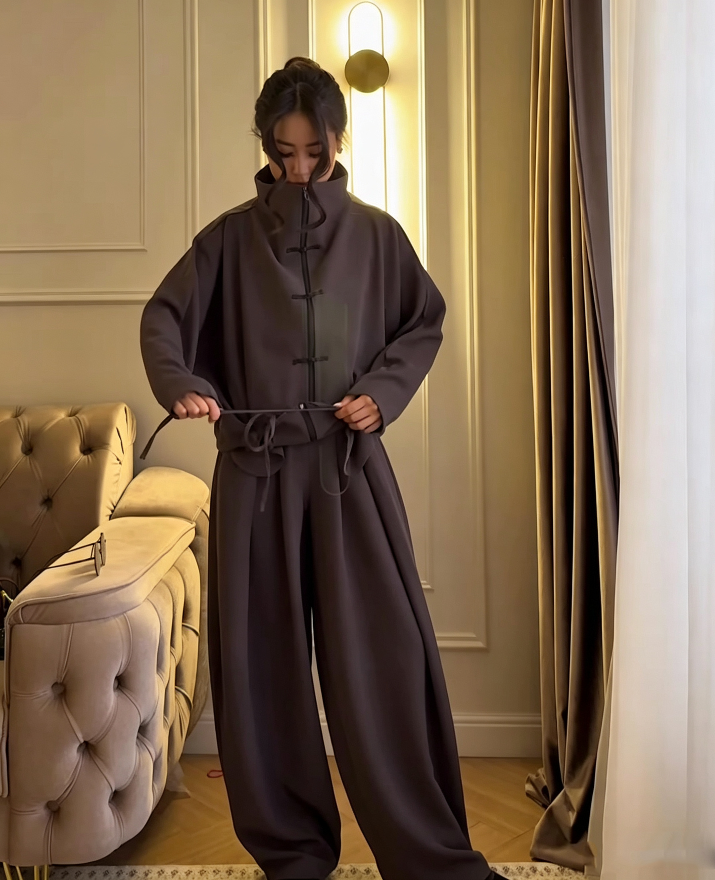 Women's Long Sleeve Cardigan & Pants Set – Casual Two-Piece