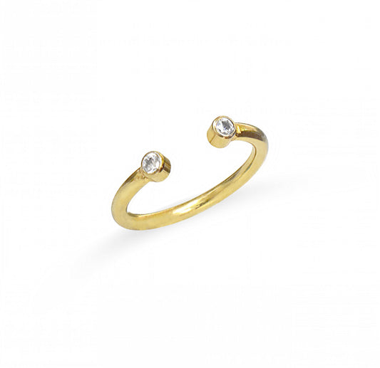 JOLIE GOLD CZ DIAMOND OPEN STACKABLE RING
