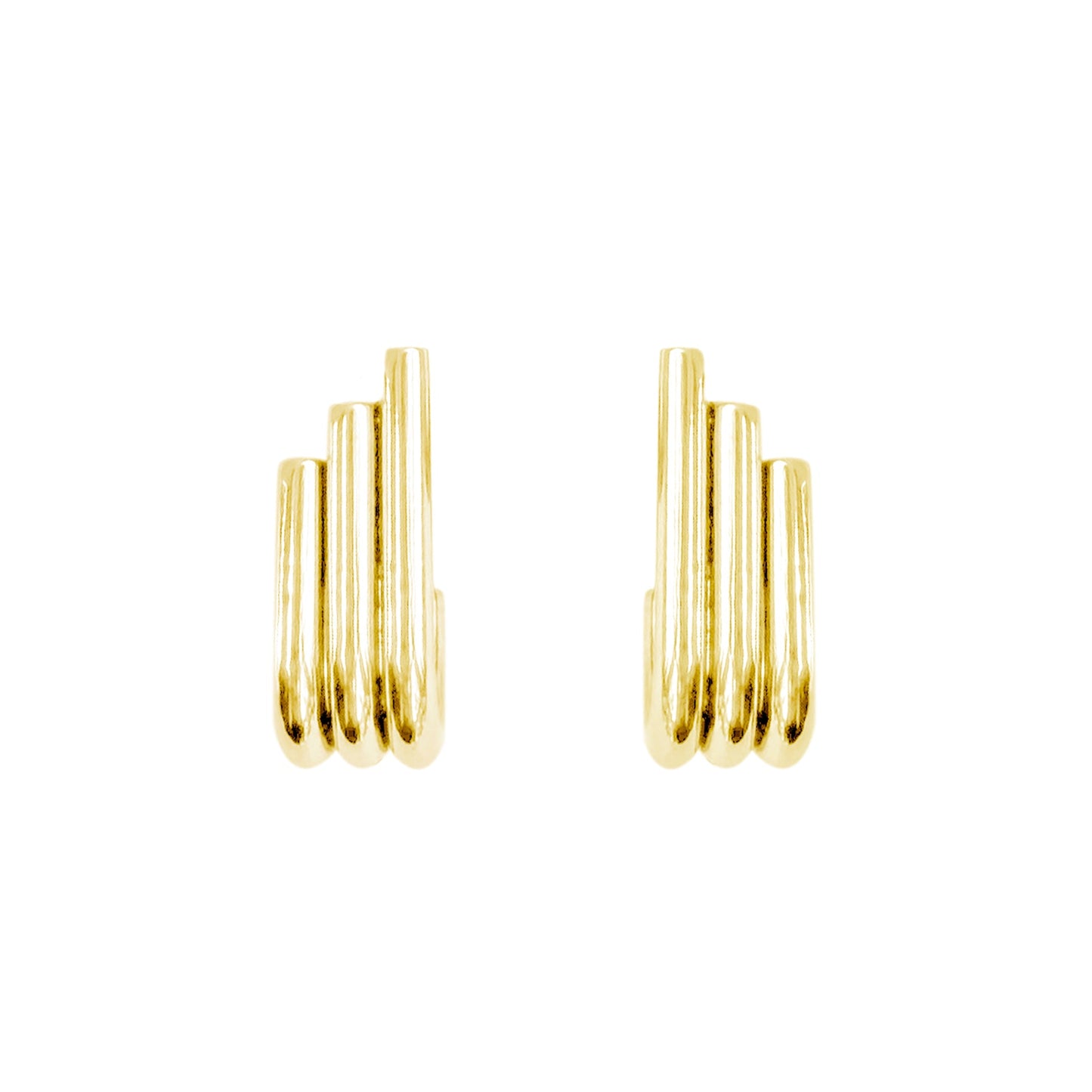 RAMONA GOLD RIBBED J EARRINGS