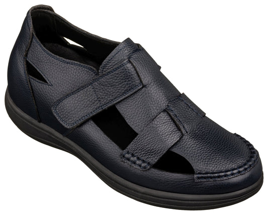 CALTO - K2663 - 3.2 Inches Taller (Navy) - Casual Fisherman Sandal