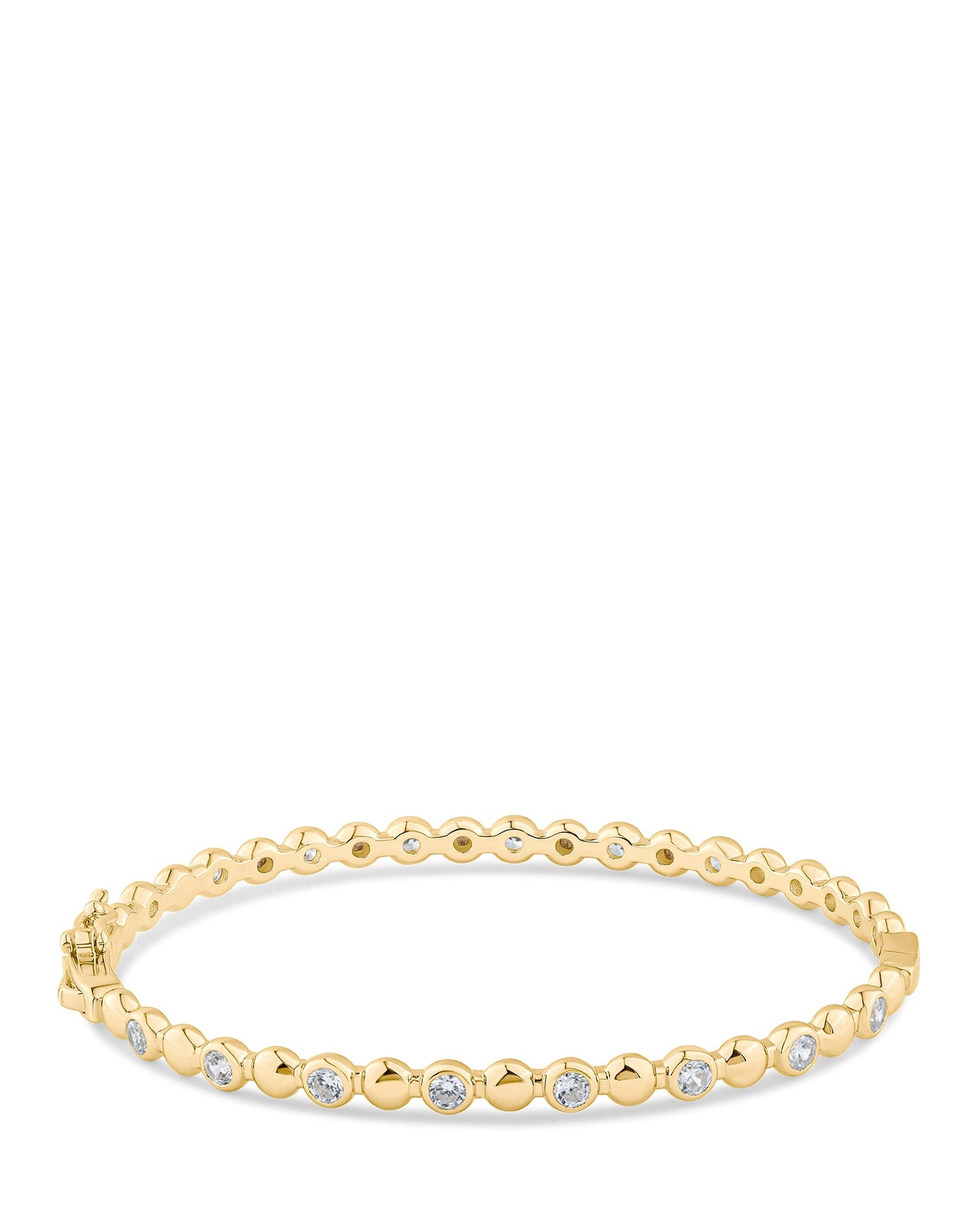 Round and Metal Alternating Bangle