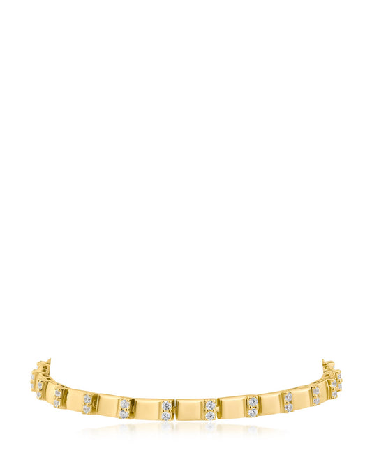 CZ and Alternating Bar Bracelet