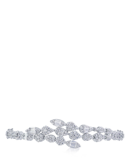 CZ Triple Row Overlap Bracelet