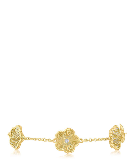 Alternating Pave Clover Bracelet