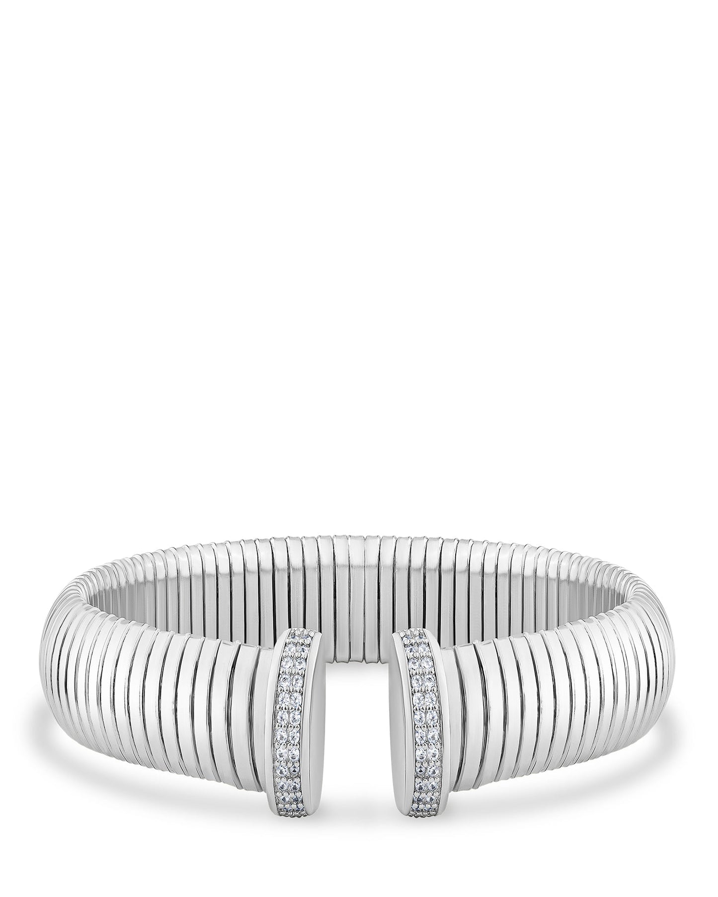 Rhodium Coil Bracelet