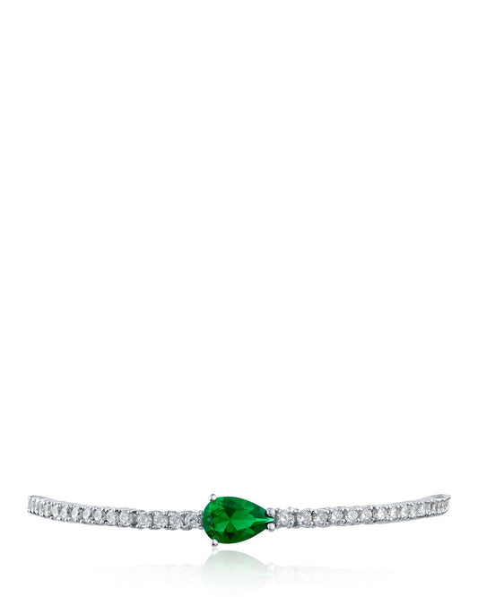 Emerald Pear CZ Bracelet
