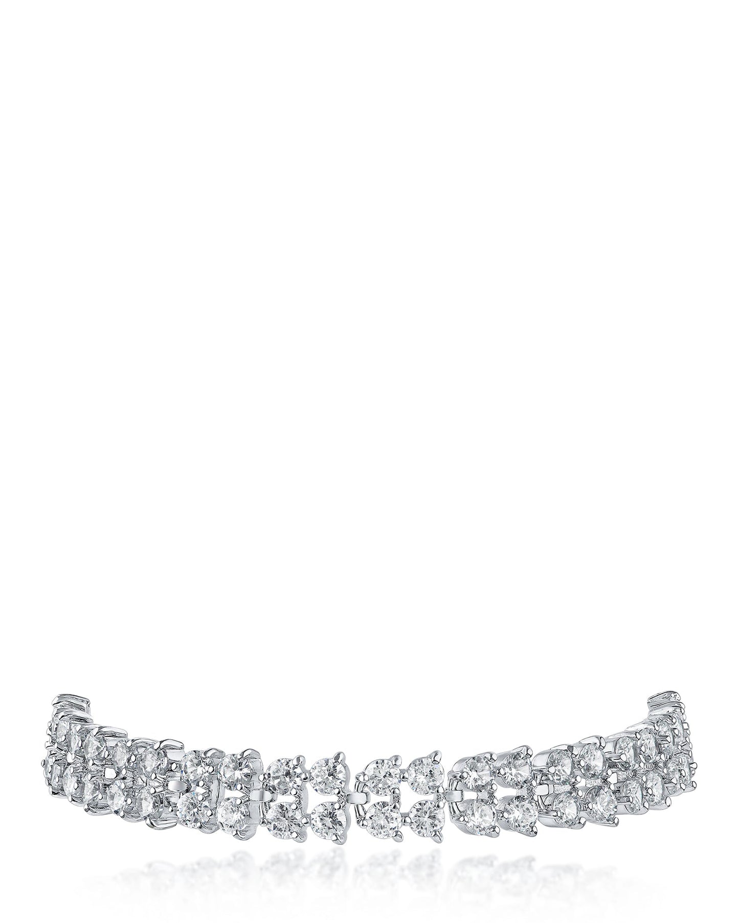 Round Double Row CZ Bracelet