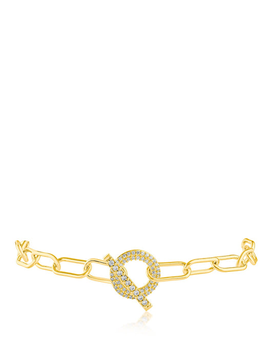 CZ Toggle Chain Bracelet