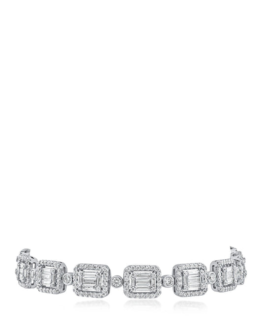 Baguette CZ Framed Rectangle Bracelet