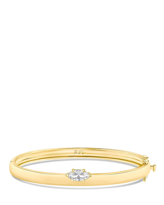 Marquise CZ Hinged Bangle