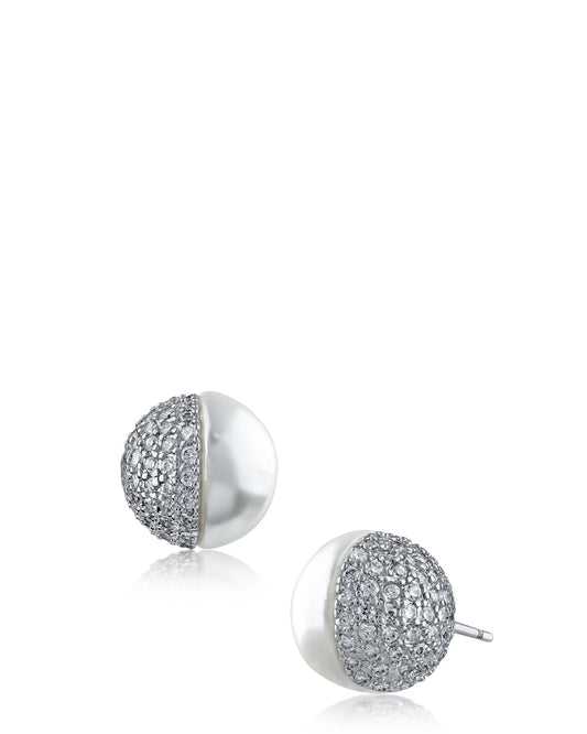 CZ and Pearl Split Stud