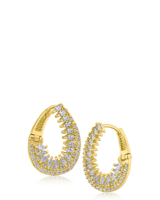 CZ Curved Hoop Earrings