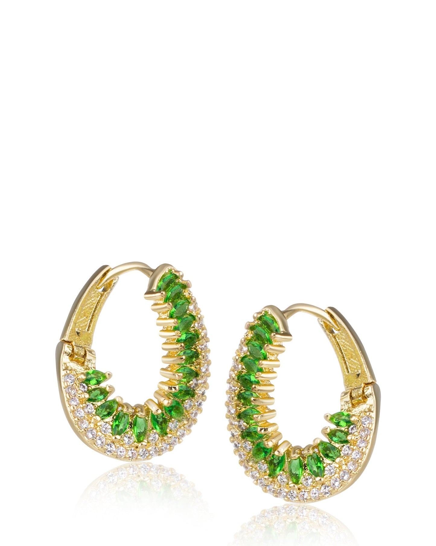 CZ Curved Hoop Earrings