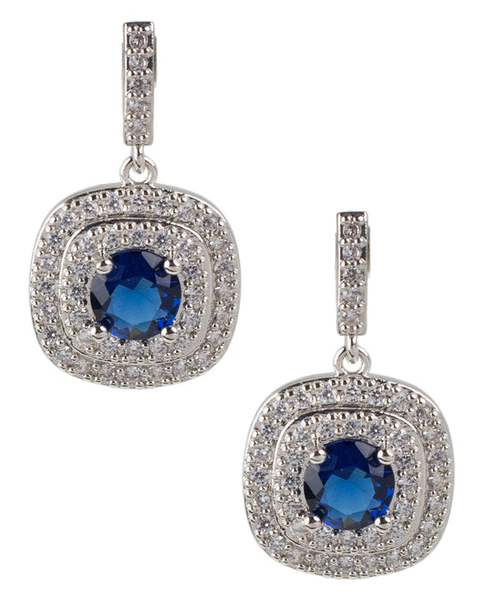 Double Halo Drop Earrings
