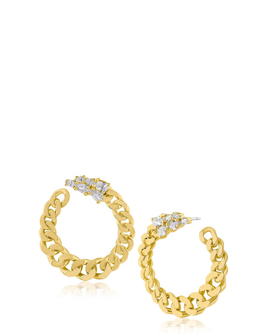 Chain Half Hoop Earrings
