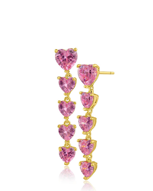 Heart Shape CZ Drop Earrings