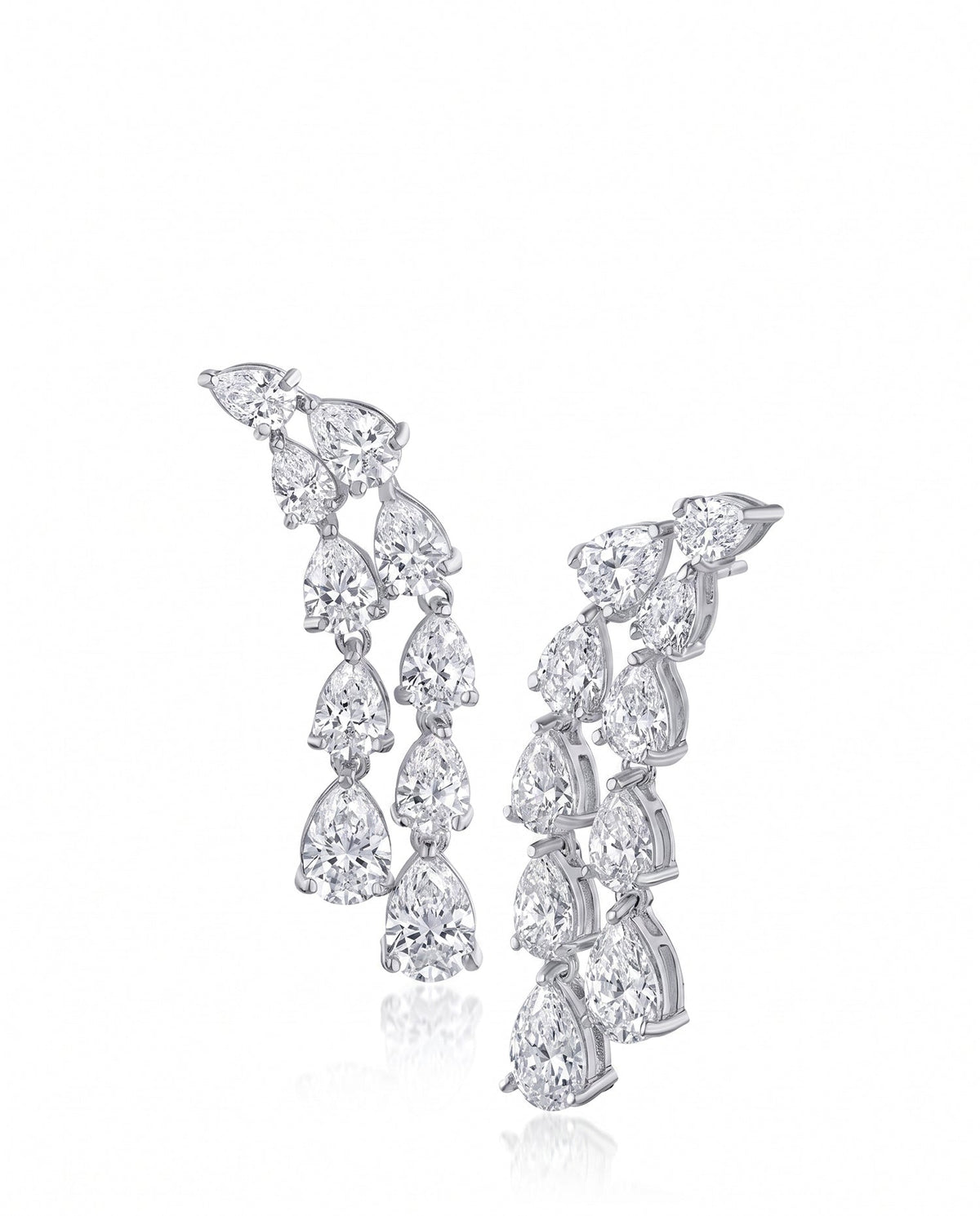 Double Pear Waterfall Earrings