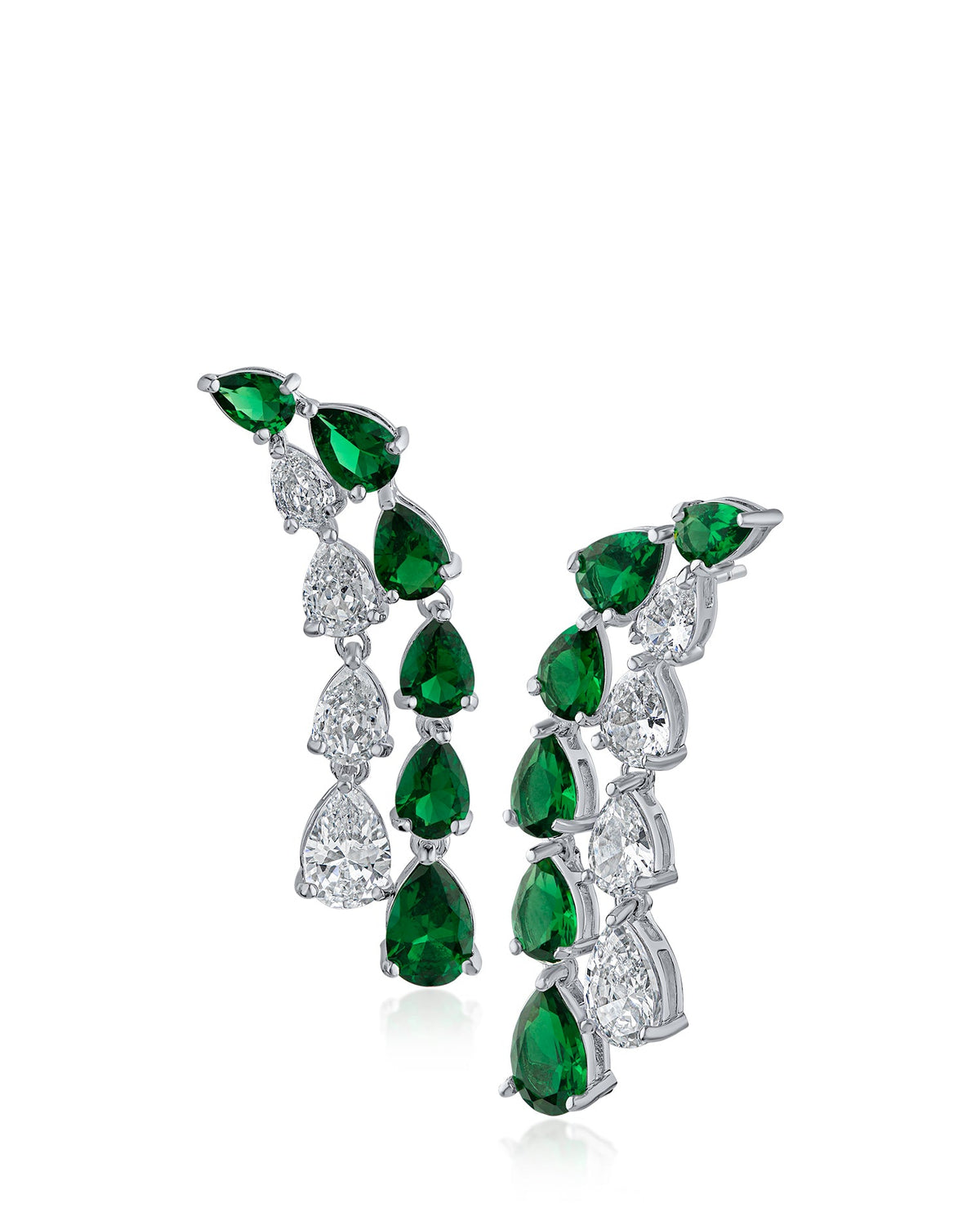 Double Pear Waterfall Earrings