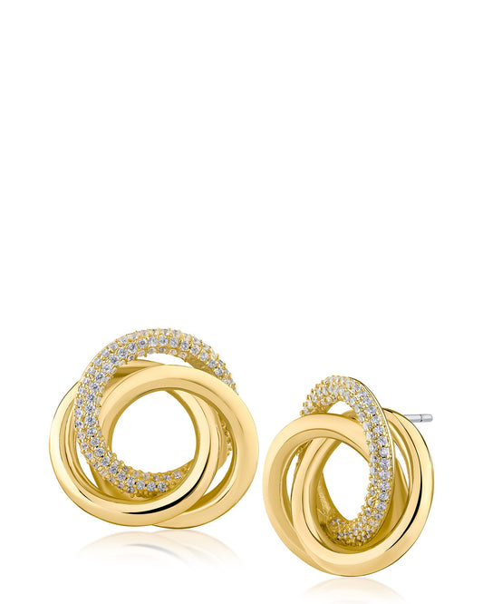Interlocking Gold Plated Knot Earrings