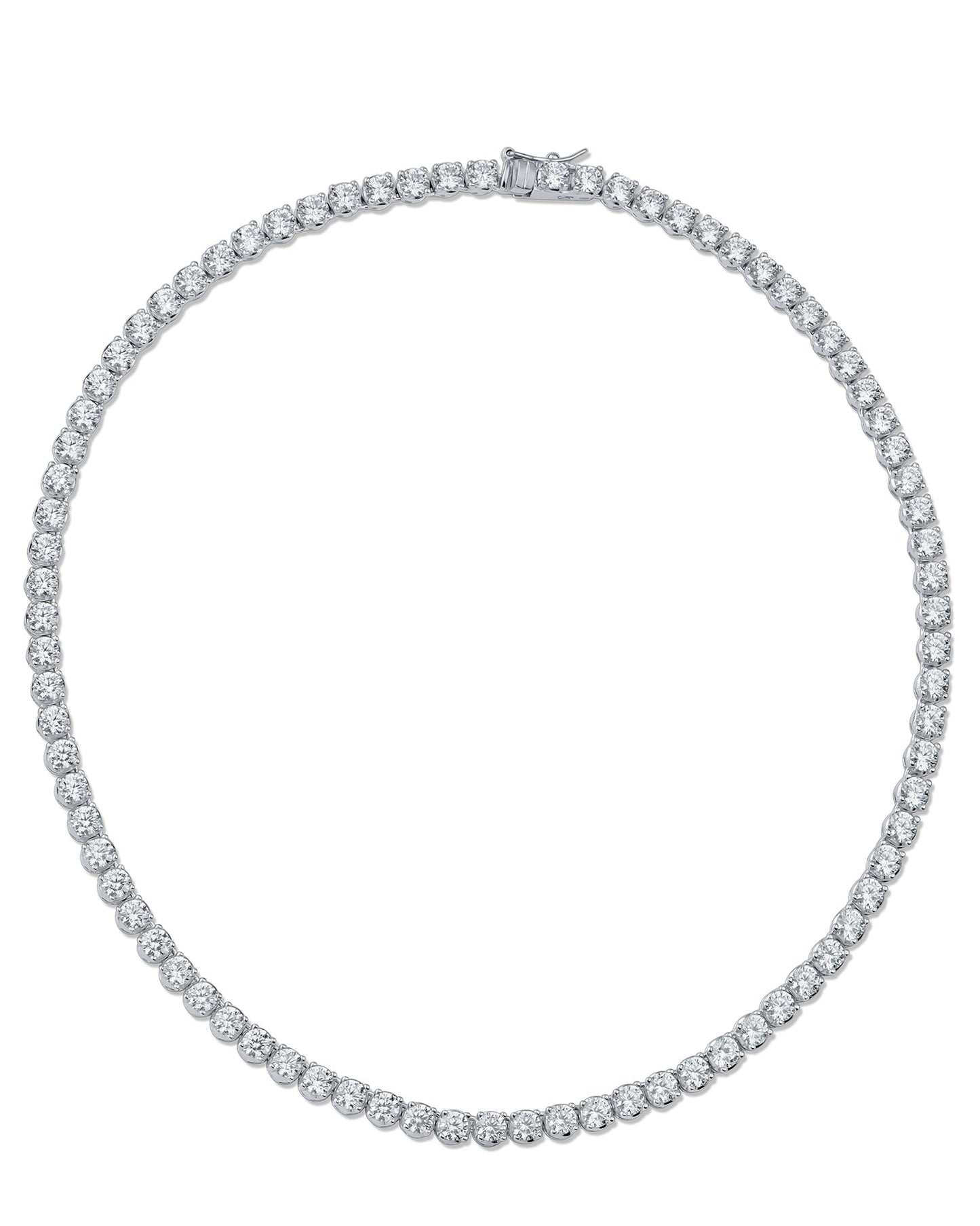 Round CZ Tennis Necklace