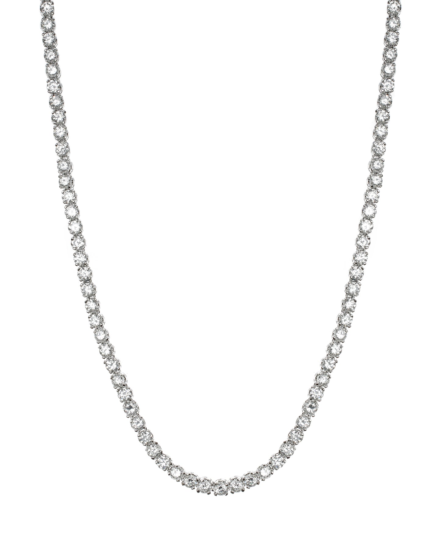 Round CZ Tennis Necklace