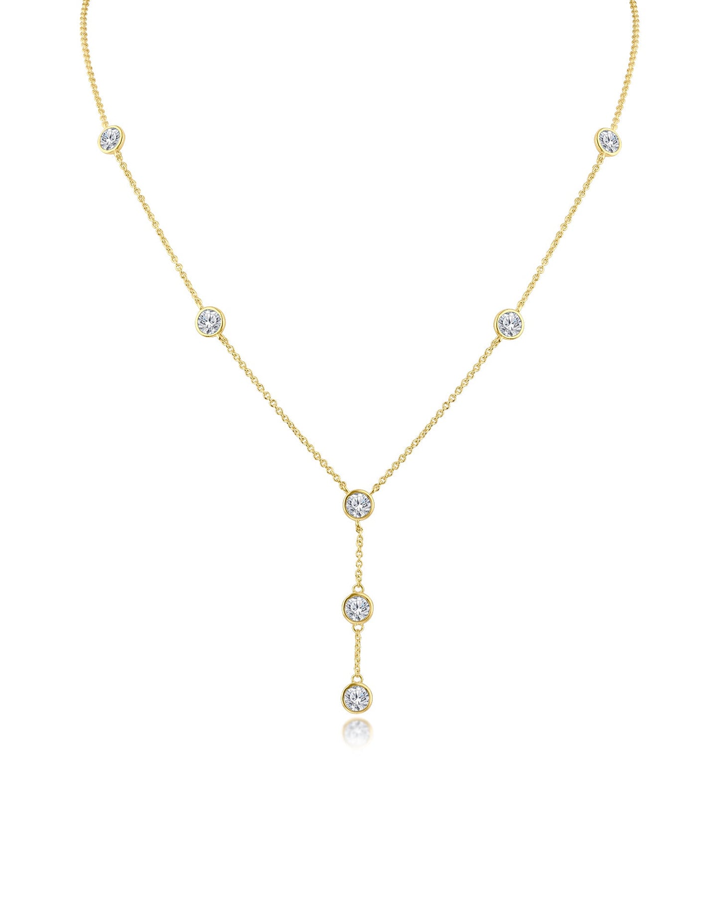 Round CZ Y- Necklace