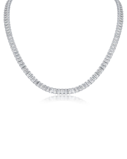 Emerald CZ Tennis Necklace