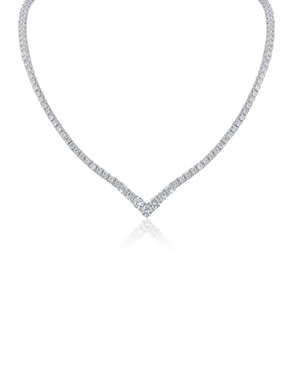 V Front Tennis Necklace