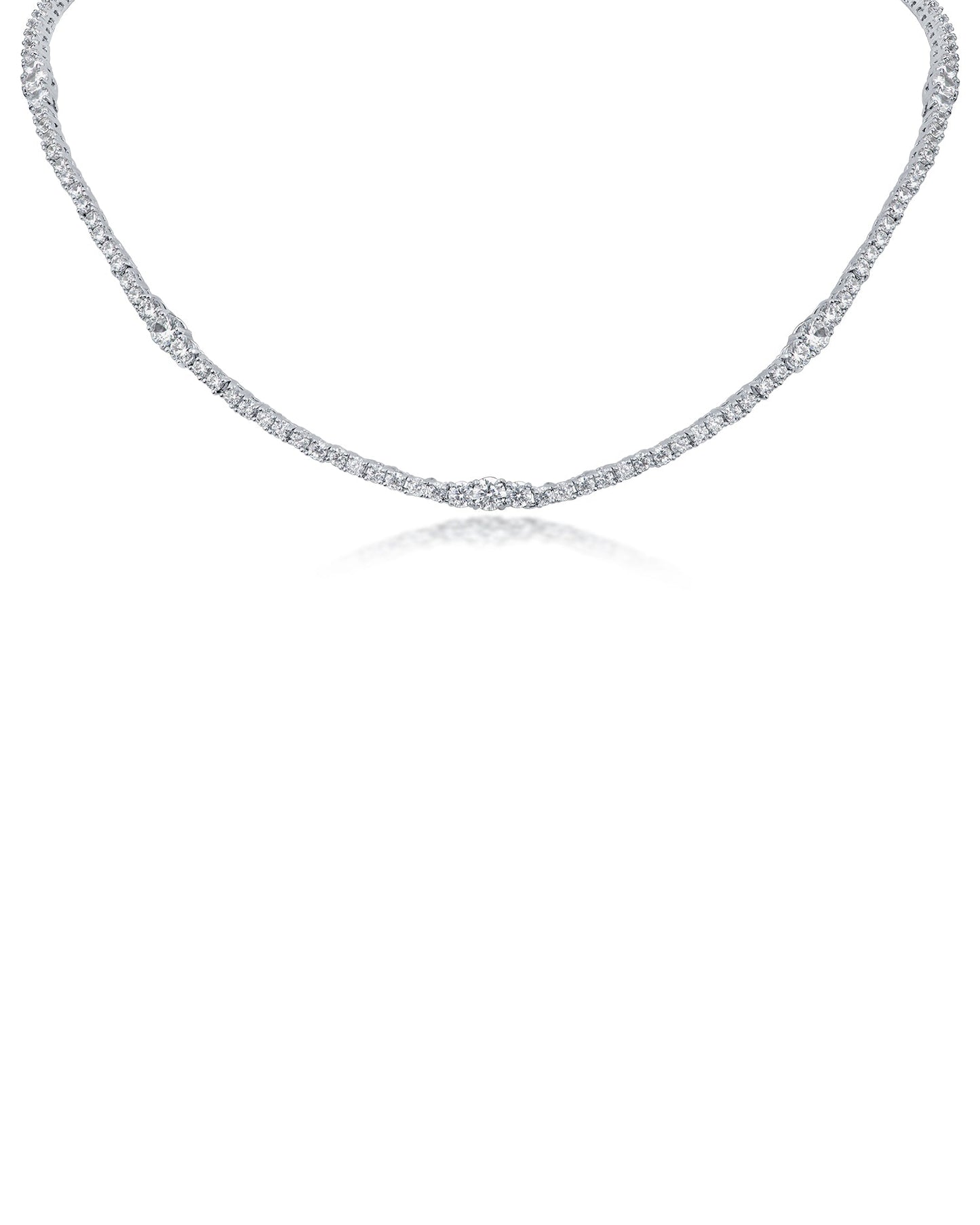 Graduated Round CZ Necklace
