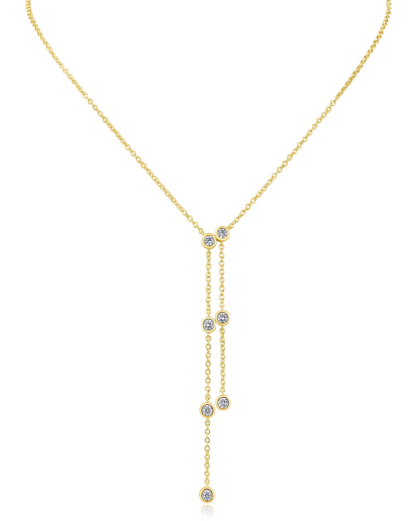 Round Bezel Double Y-Necklace