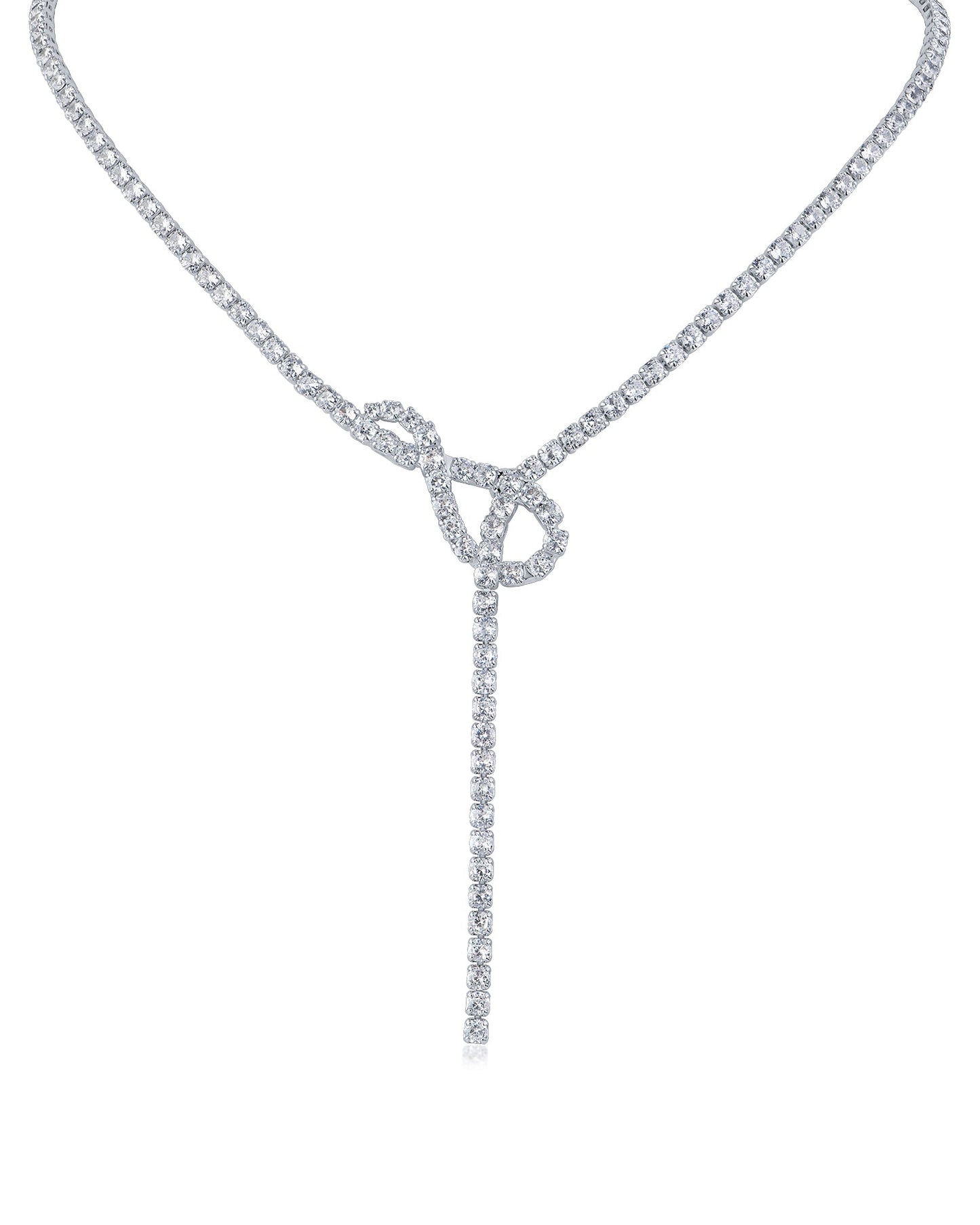 Tennis CZ Knot Necklace