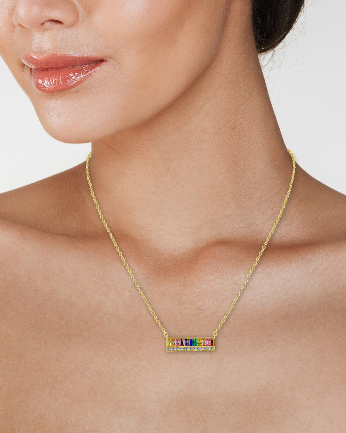 Baguette Rainbow Necklace