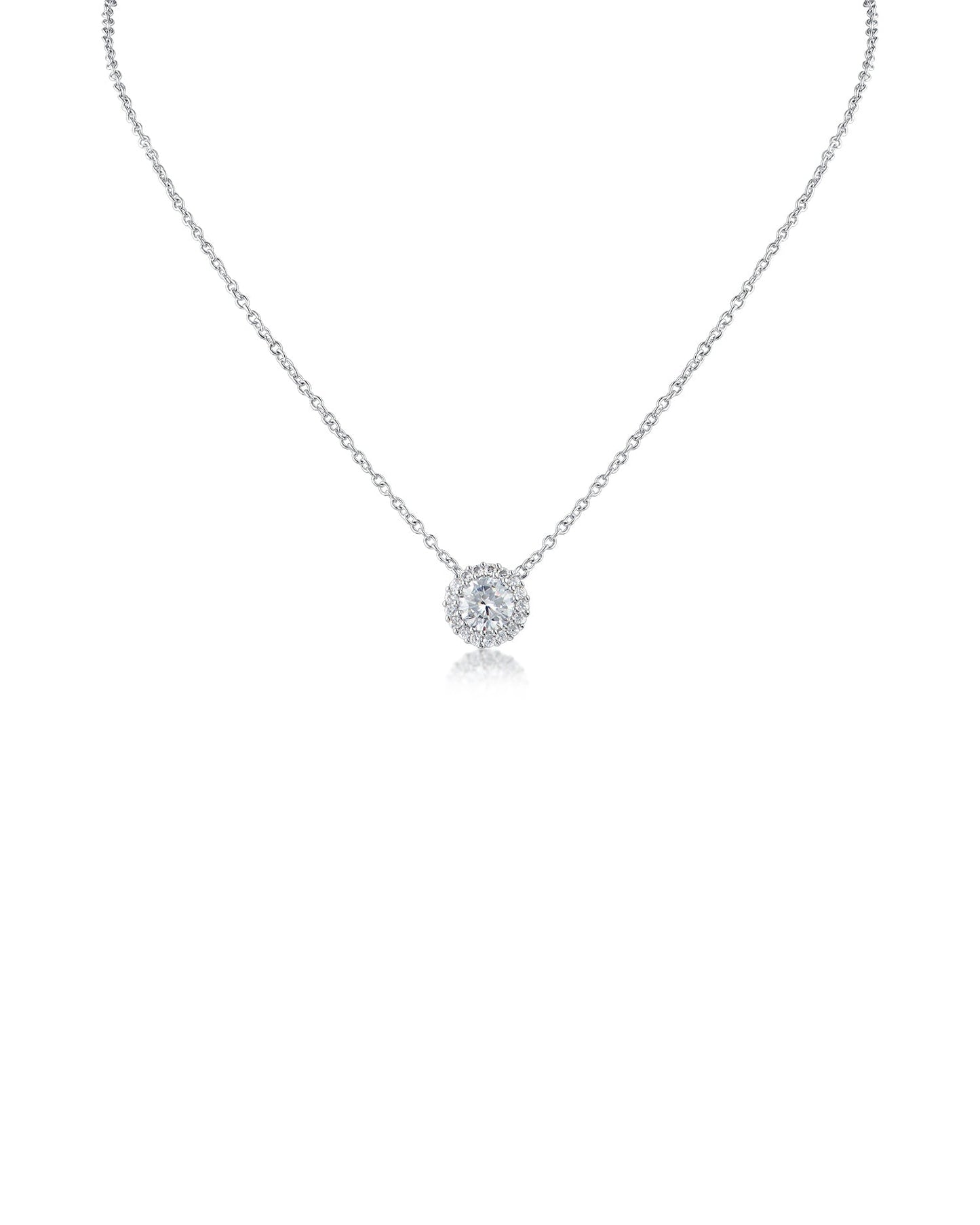 Pendant and Round Halo Earring Set