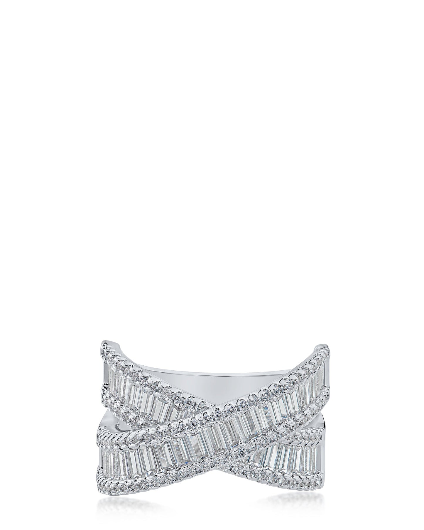 Baguette CZ Interlace Ring