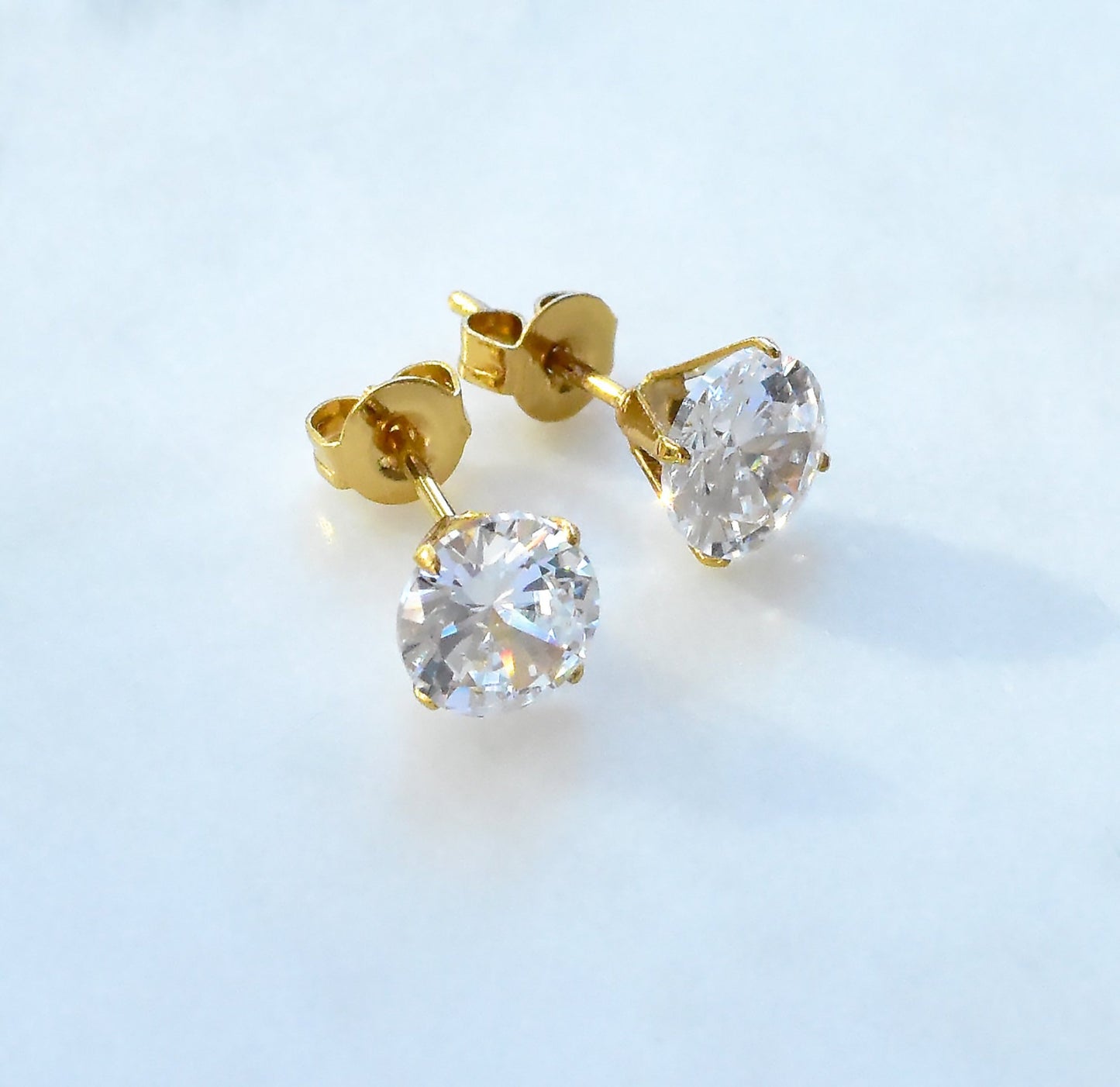 PARIS GOLD CZ STUD EARRINGS