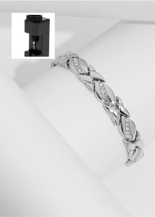 MAC083 Leaf Brushed Creative Magnet Bracelet