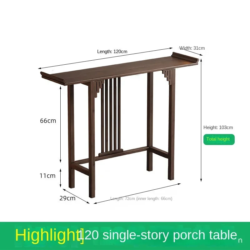 New Chinese-style offering table for the God of Wealth, bamboo and solid wood entrance cabinet, modern living room Buddhist nich
