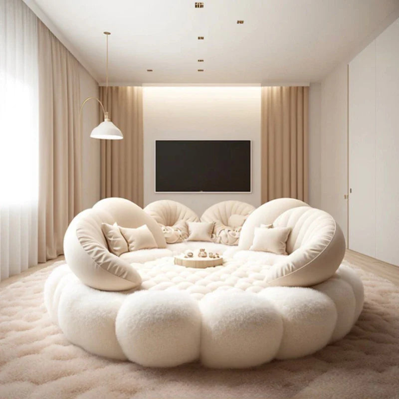 Round Aesthetics Soft Bed Frame