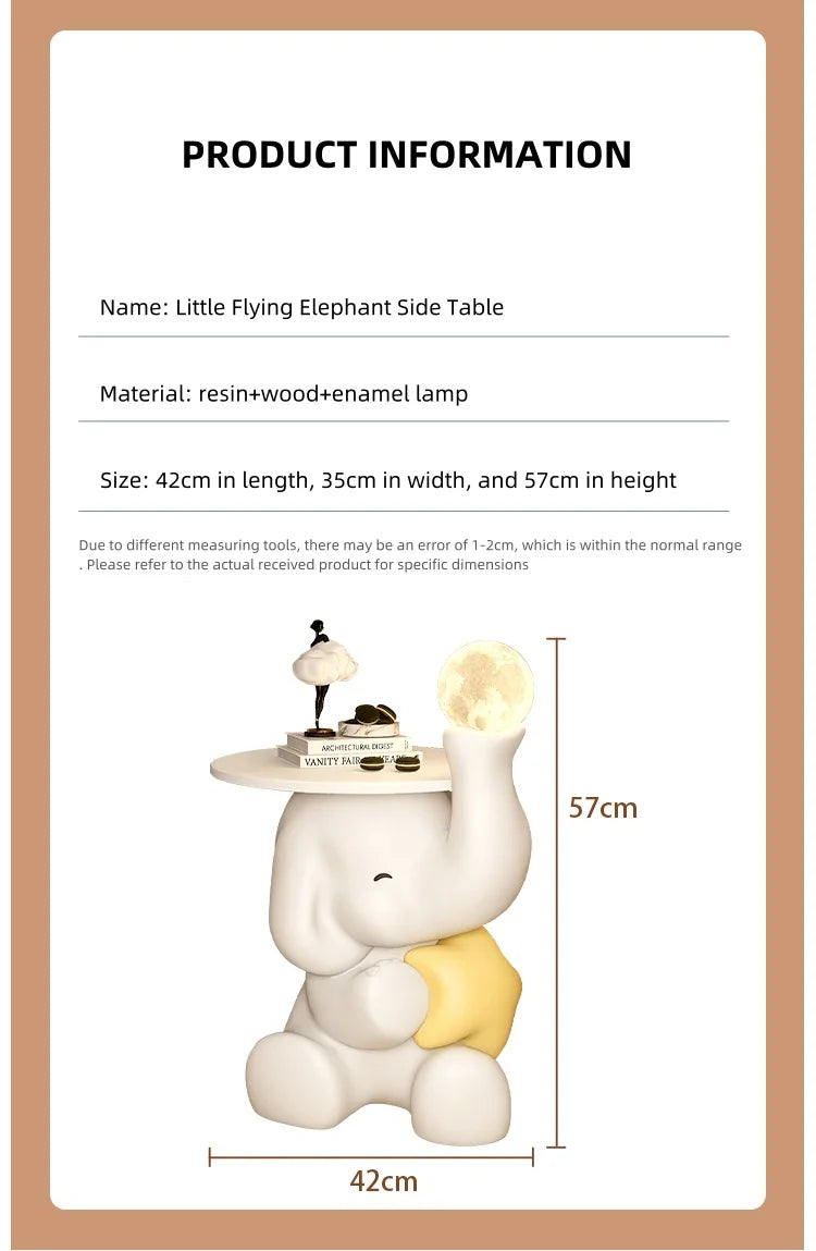 Elephant Statue Side Table